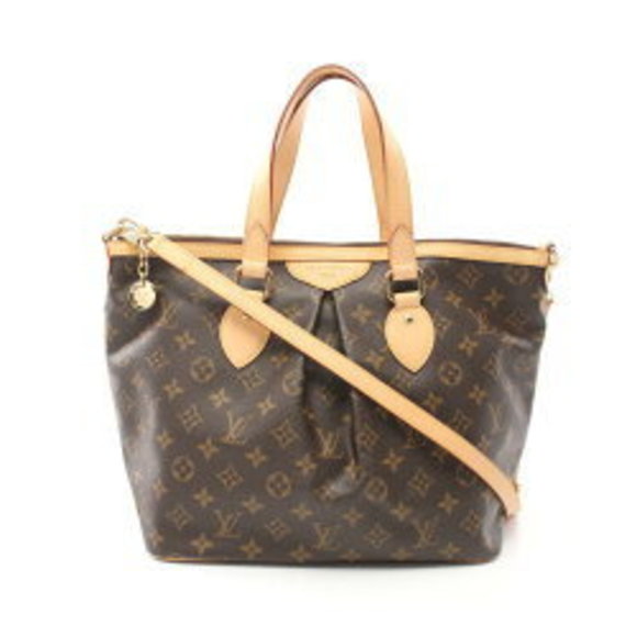 Louis Vuitton Palermo Handbag Bag Leather Monogram Brown - Picture 1 of 8